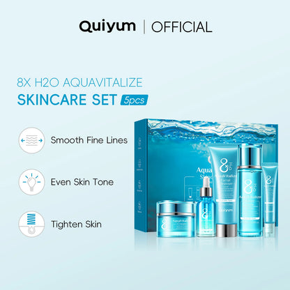 Coffret soin hydratant profond QUIYUM 8X H₂O – Lissage & fermeté