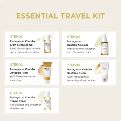 SKIN1004 Madagascar Centella – Kit skincare apaisant format voyage (5 soins)
