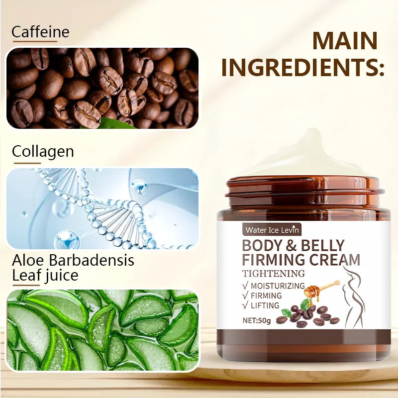 Crème raffermissante abdominale aux extraits végétaux – Élasticité, hydratation profonde & peau plus ferme