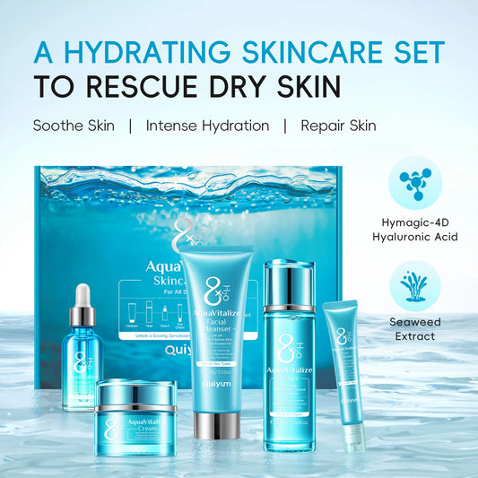 Coffret soin hydratant profond QUIYUM 8X H₂O – Lissage & fermeté