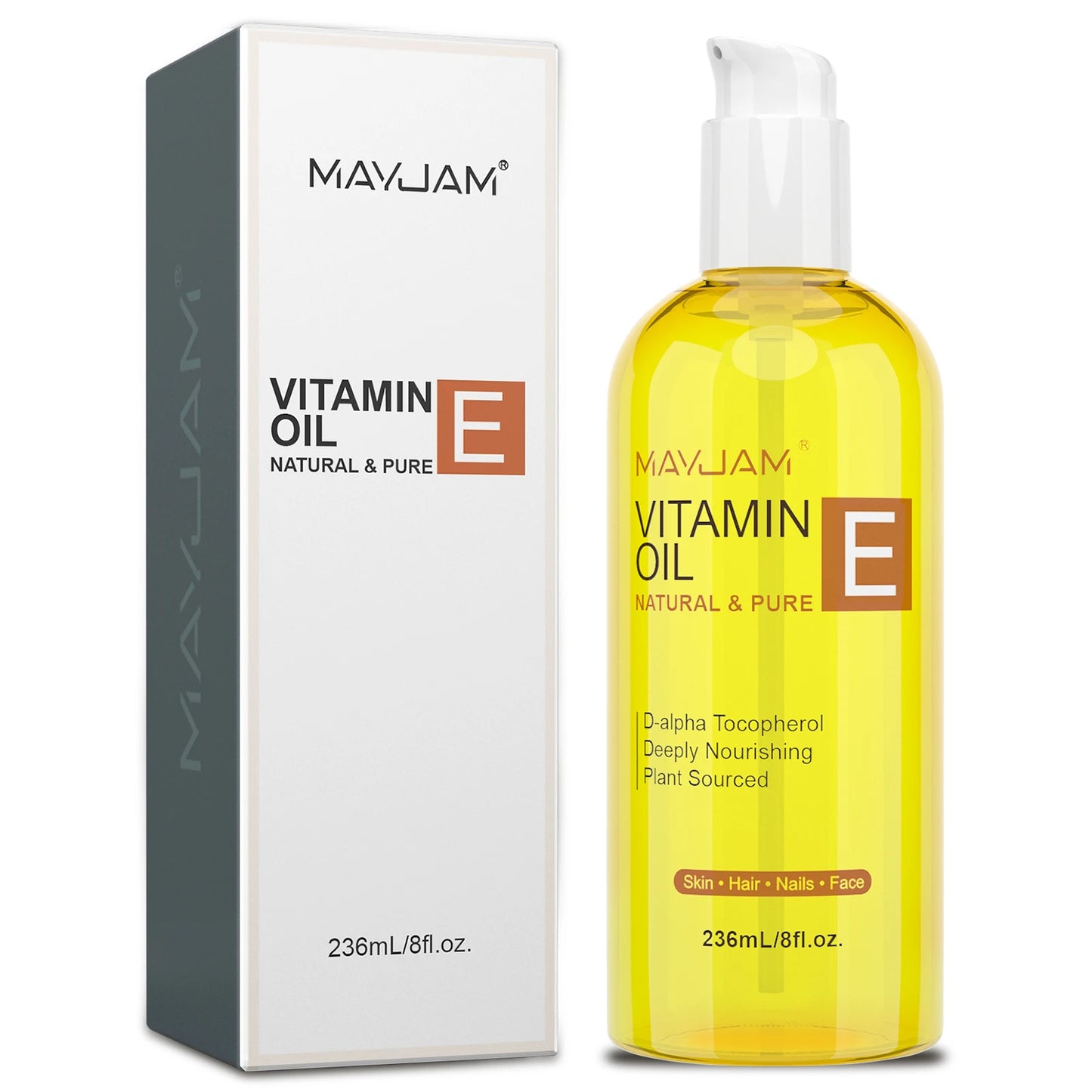 Huile de vitamine E pure MAYJAM  – Soin visage intensif pour peau lumineuse, hydratée & unifiée